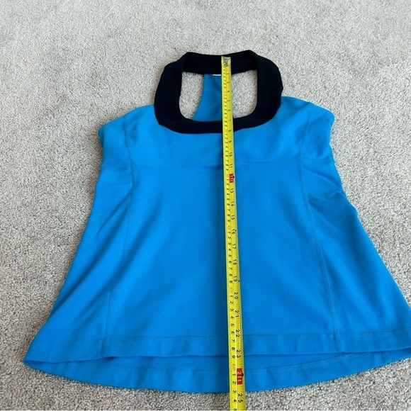 LULULEMON blue black scoop neck racer back tank top Sz 10 - Picture 6 of 9